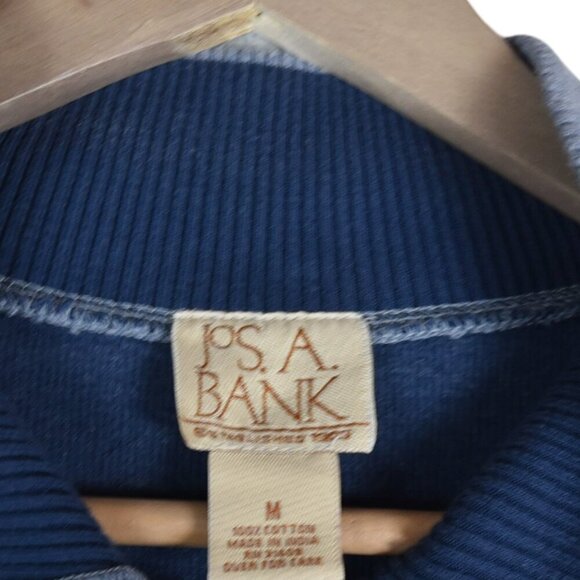 Jos. A. Bank Men's Sweater 1/4 Zip 100% Cotton Heathered Blue ( *1 flaw) - Picture 4 of 8